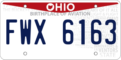 OH license plate FWX6163