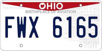 OH license plate FWX6165