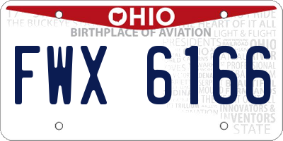 OH license plate FWX6166