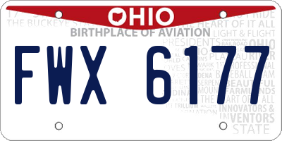 OH license plate FWX6177