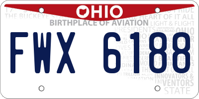 OH license plate FWX6188