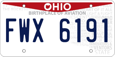 OH license plate FWX6191