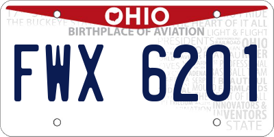 OH license plate FWX6201