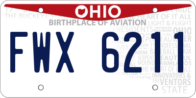 OH license plate FWX6211