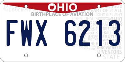 OH license plate FWX6213