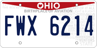 OH license plate FWX6214