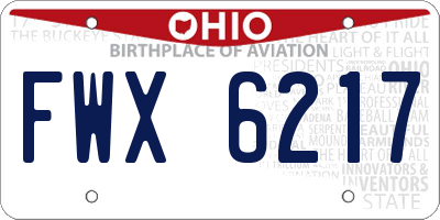 OH license plate FWX6217