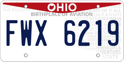 OH license plate FWX6219