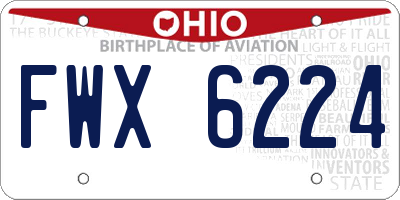 OH license plate FWX6224