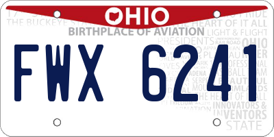 OH license plate FWX6241