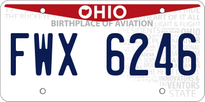 OH license plate FWX6246