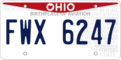 OH license plate FWX6247