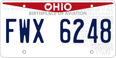 OH license plate FWX6248