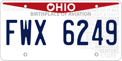 OH license plate FWX6249