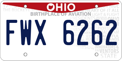OH license plate FWX6262