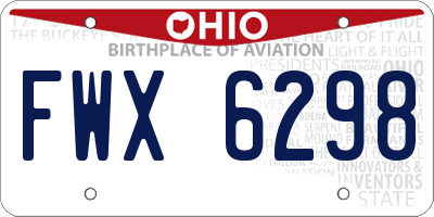 OH license plate FWX6298