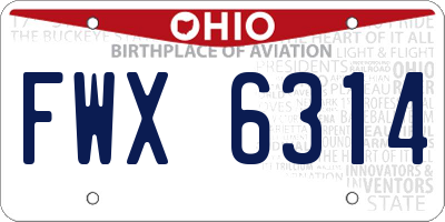 OH license plate FWX6314