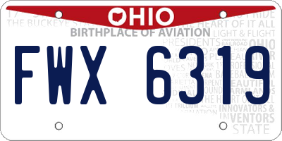 OH license plate FWX6319