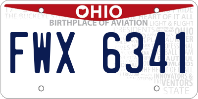 OH license plate FWX6341