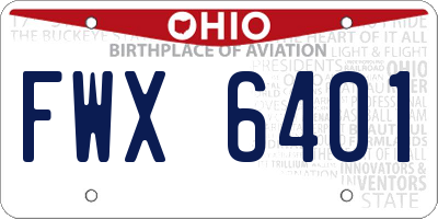 OH license plate FWX6401