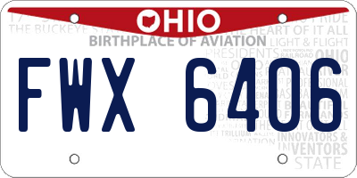 OH license plate FWX6406