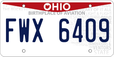 OH license plate FWX6409