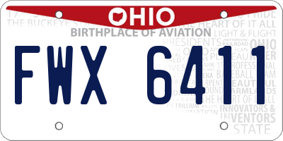 OH license plate FWX6411