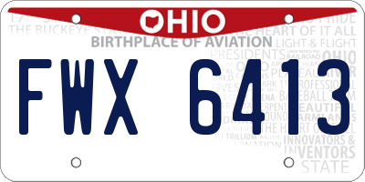 OH license plate FWX6413