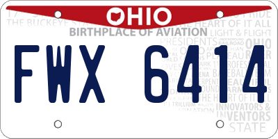 OH license plate FWX6414