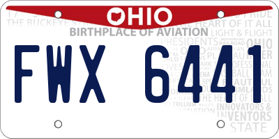 OH license plate FWX6441