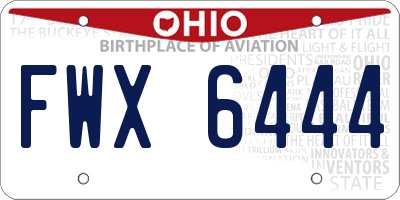 OH license plate FWX6444