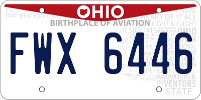 OH license plate FWX6446