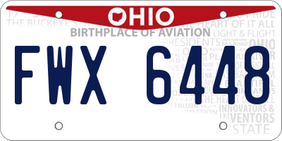 OH license plate FWX6448