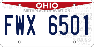 OH license plate FWX6501