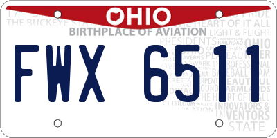 OH license plate FWX6511
