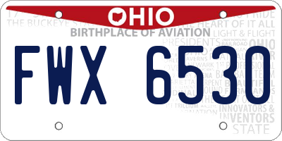 OH license plate FWX6530