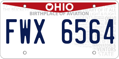 OH license plate FWX6564
