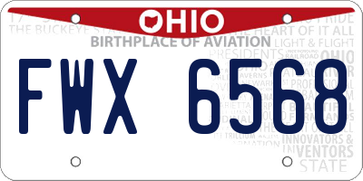 OH license plate FWX6568