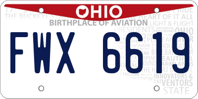 OH license plate FWX6619