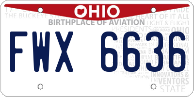 OH license plate FWX6636
