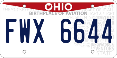 OH license plate FWX6644