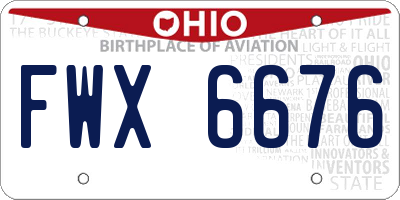 OH license plate FWX6676