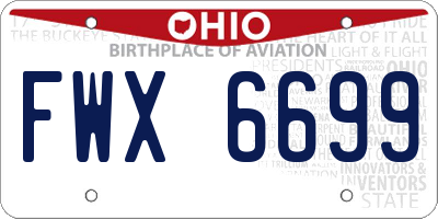 OH license plate FWX6699