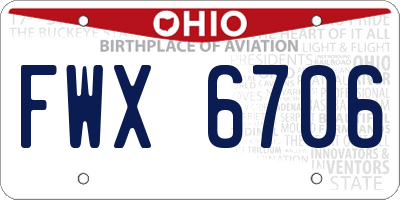 OH license plate FWX6706