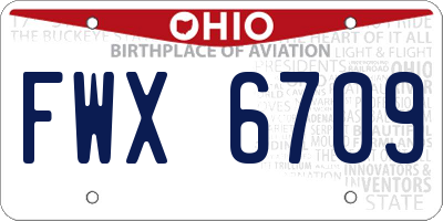OH license plate FWX6709