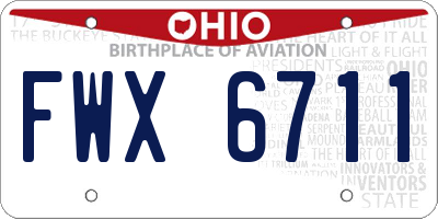 OH license plate FWX6711