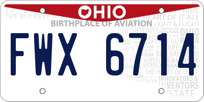 OH license plate FWX6714