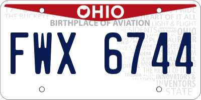 OH license plate FWX6744