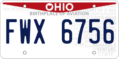 OH license plate FWX6756