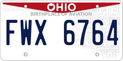 OH license plate FWX6764